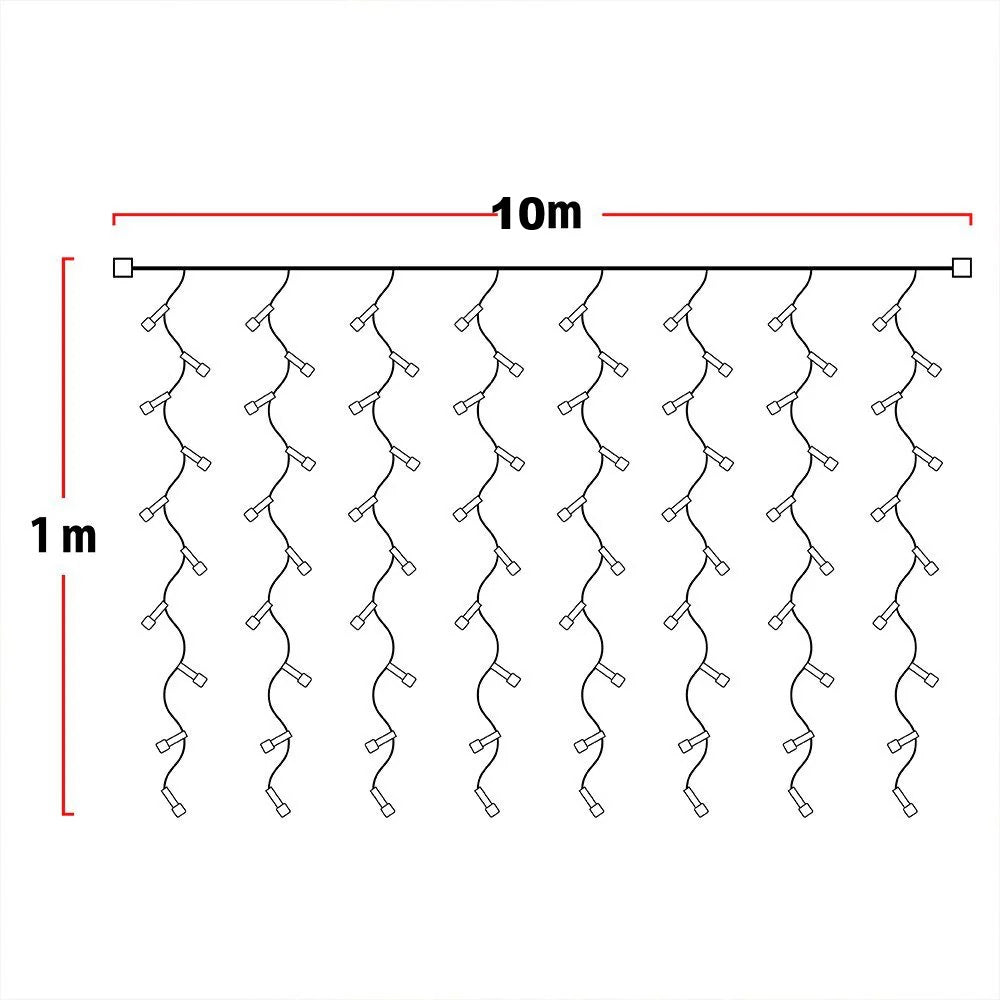 Luces De Navidad Cascada Ventanas y Paredes 10 x 1 metros