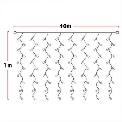 Luces De Navidad Cascada Ventanas y Paredes 10 x 1 metros