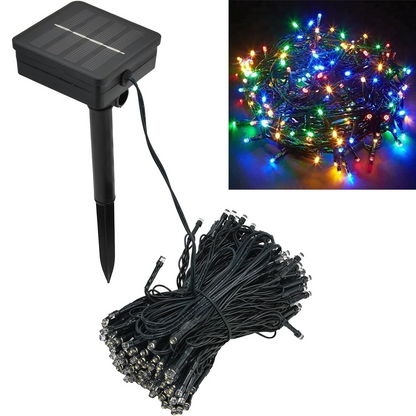 Luces Panel Solar para árbol navidad 20 mts - Recarga con el sol